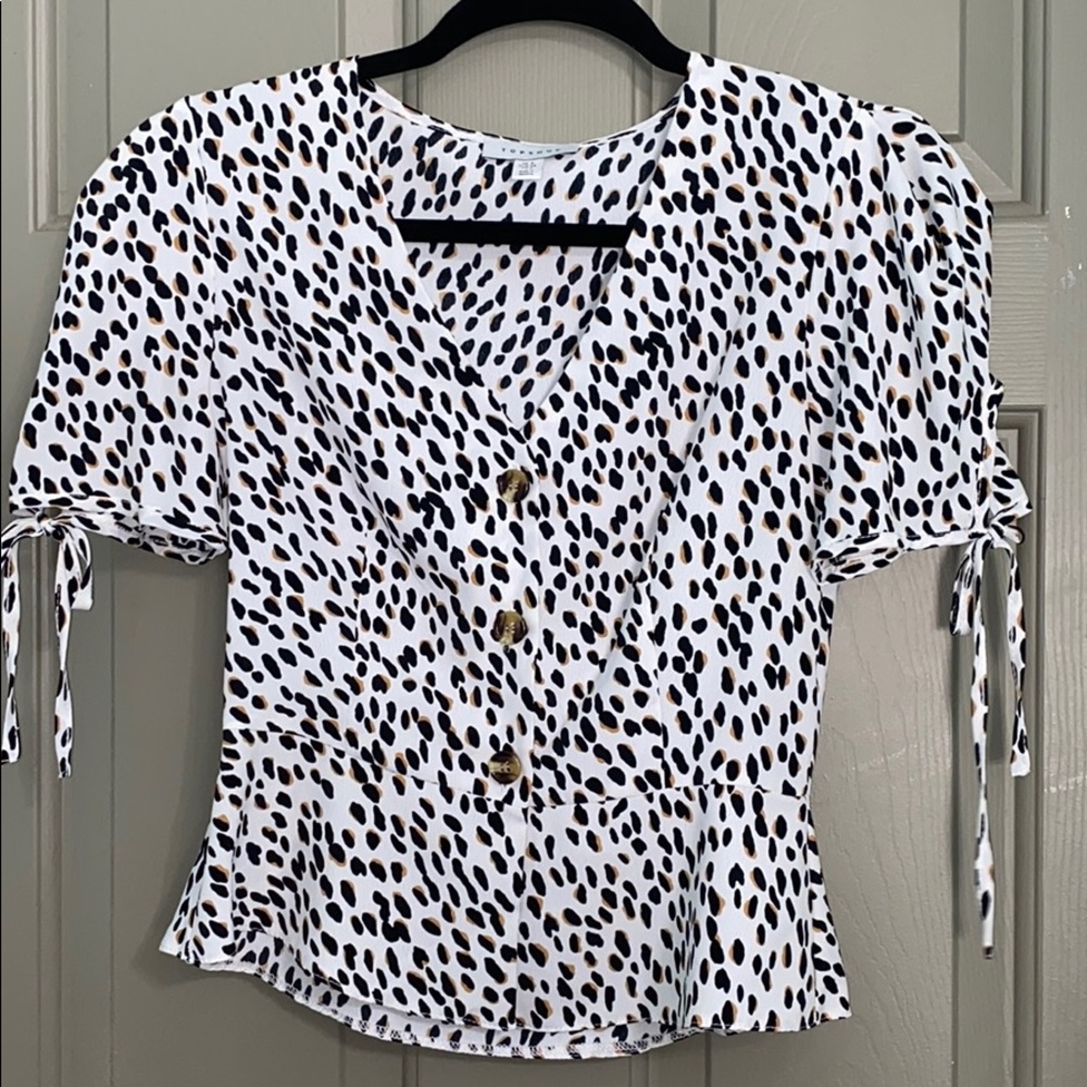 Topshop cheetah print blouse